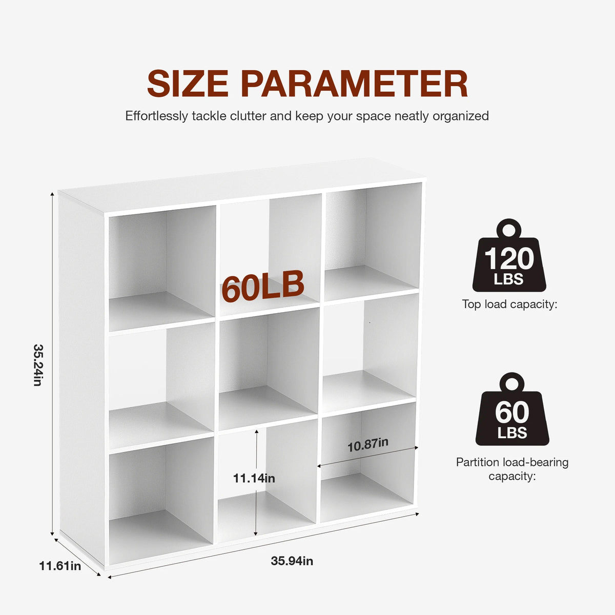 Jhk Modern Wooden 9 Cube Storage Organizer Bookcase