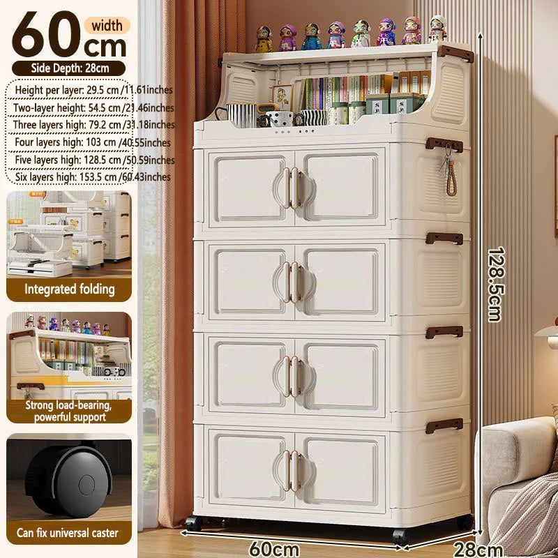 Plastic Foldable Multi Tier Toy Storage Rack Stand