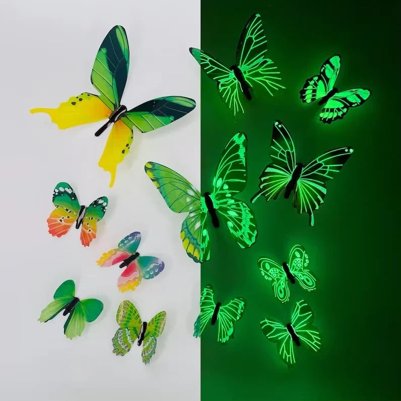 3D Luminous Butterfly Wall Stickers Creative Home Decor Art