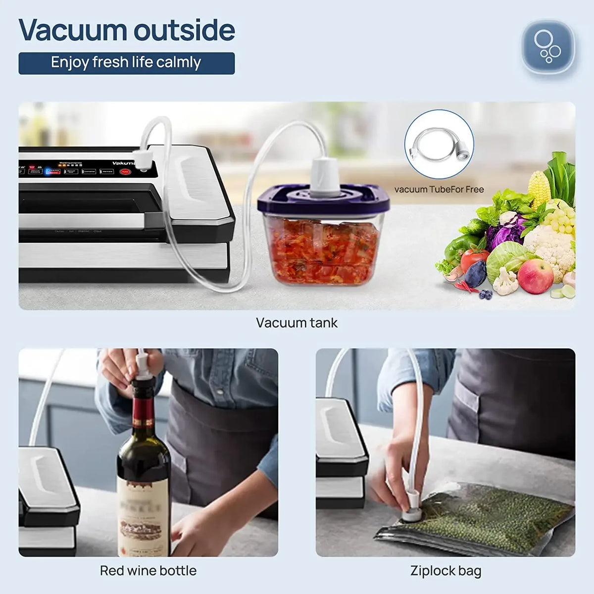 Vakumar Automatic Commercial Kitchen Food Vacuum Sealer Packaging Machine