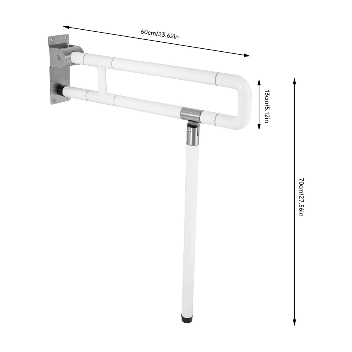 Non Slip Toilet Grab Bar Foldable Drop Down Rail For Handicap Use