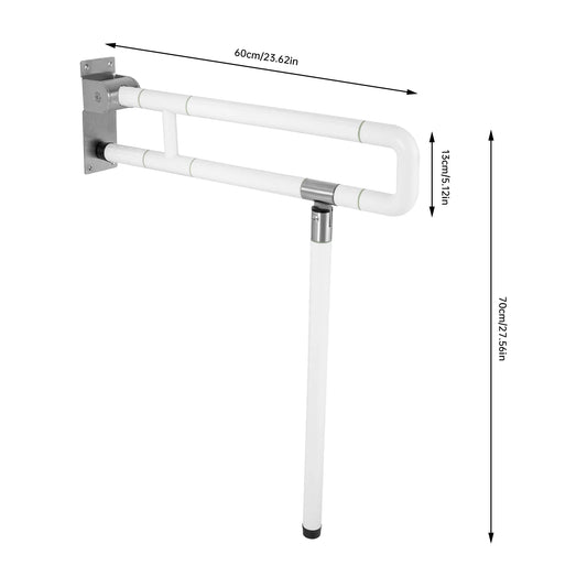 Non Slip Toilet Grab Bar Foldable Drop Down Rail For Handicap Use