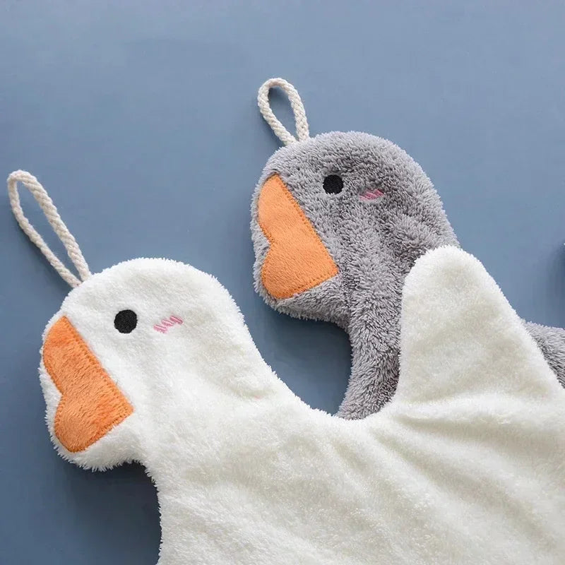 Absorbent Cartoon Duck Goose Hanging Hand Towels For Kitchen