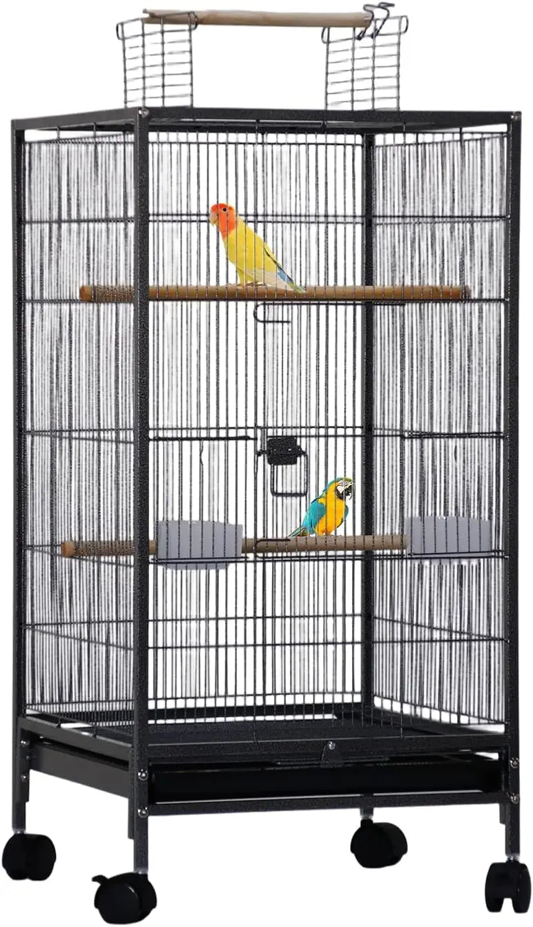 Studyset Stainless Steel Bird Cage Rolling Stand Slide Out Tray