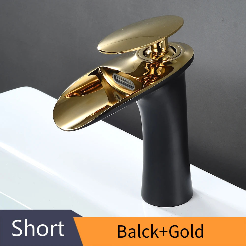 Brass Waterfall Single Handle Deck Mounted Basin Faucet 855