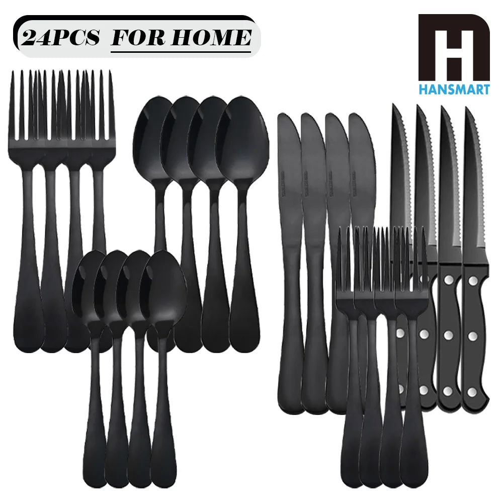 HANSMART Stainless Steel Flatware Set Classic Kitchen Collection