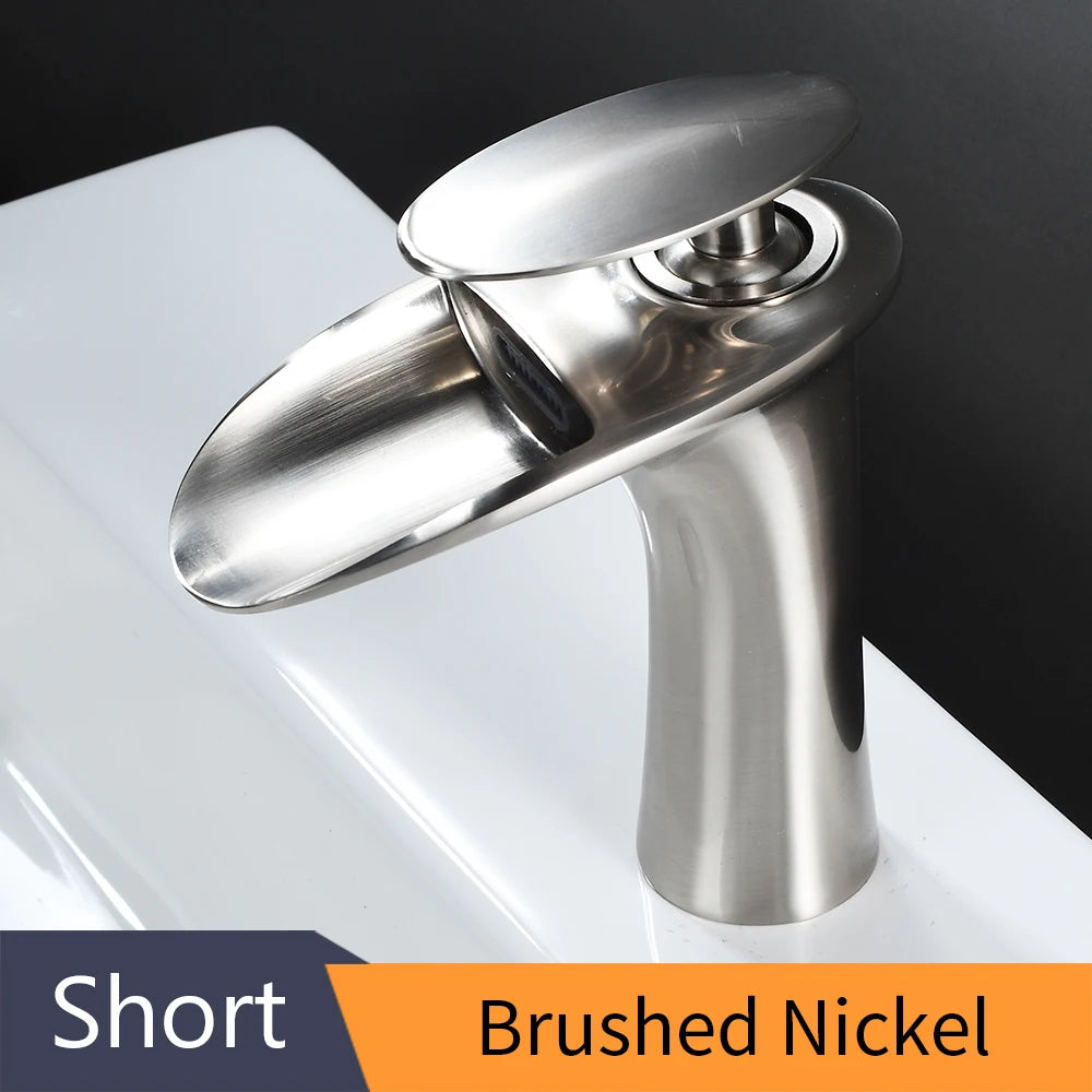 Brass Waterfall Single Handle Deck Mounted Basin Faucet 855