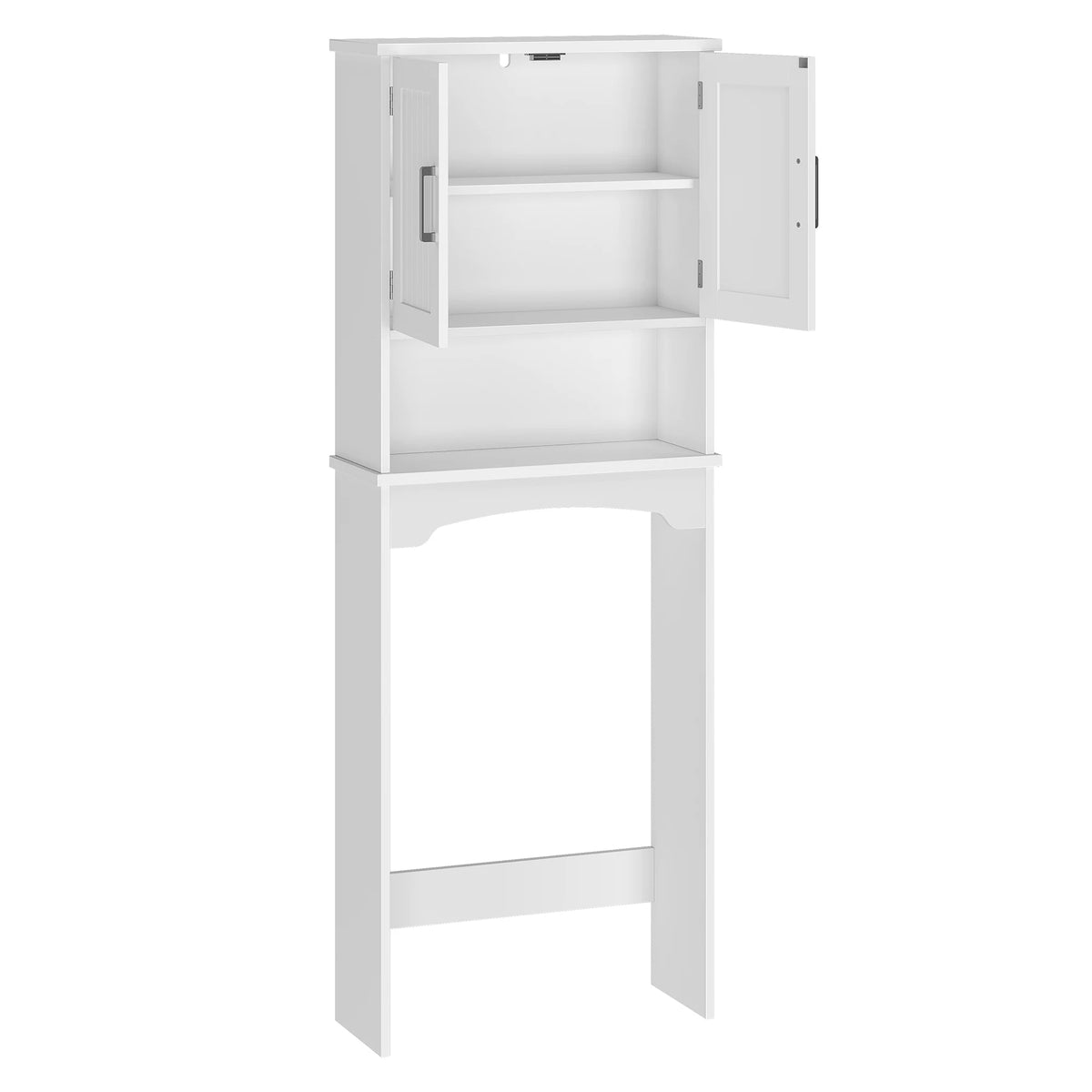 HiMISS Over Toilet Storage Cabinet With Double Doors And Open Shelf