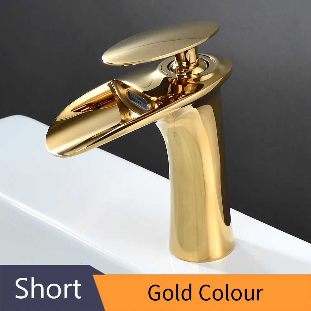 Brass Waterfall Single Handle Deck Mounted Basin Faucet 855
