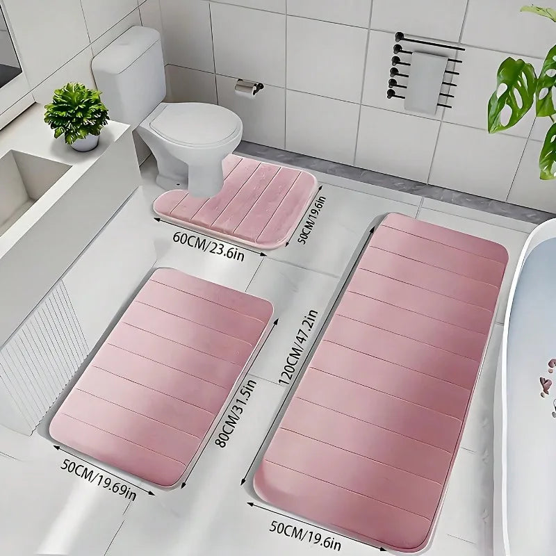 Memory Foam Bath Rug Non Slip Quick Dry Bathroom Mats