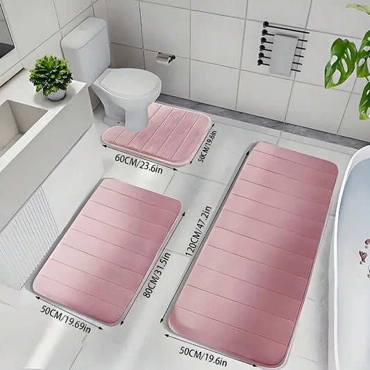 Memory Foam Bath Rug Non Slip Quick Dry Bathroom Mats