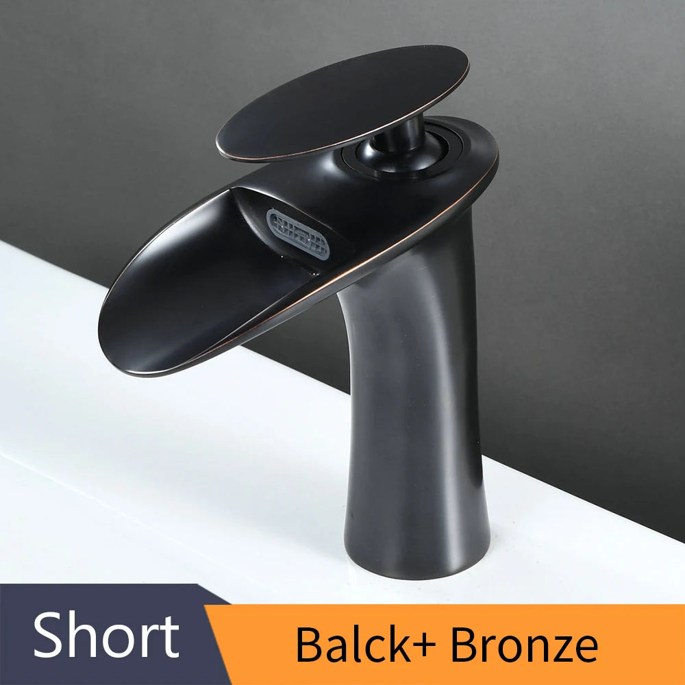 Brass Waterfall Single Handle Deck Mounted Basin Faucet 855