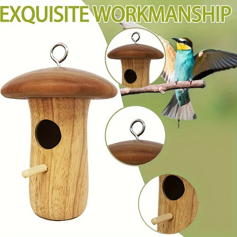 Natural Wooden Outdoor Hummingbird Nest Hanging For Garden Birds