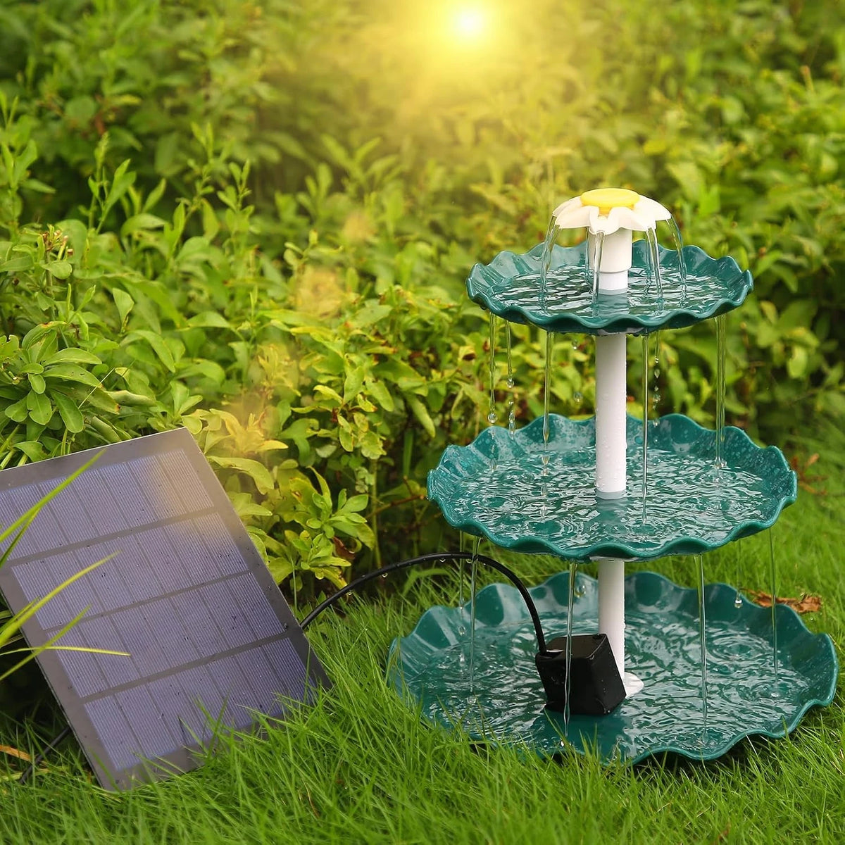 Solar Bird Bath Water Fountain For Garden And Fish Tanks
