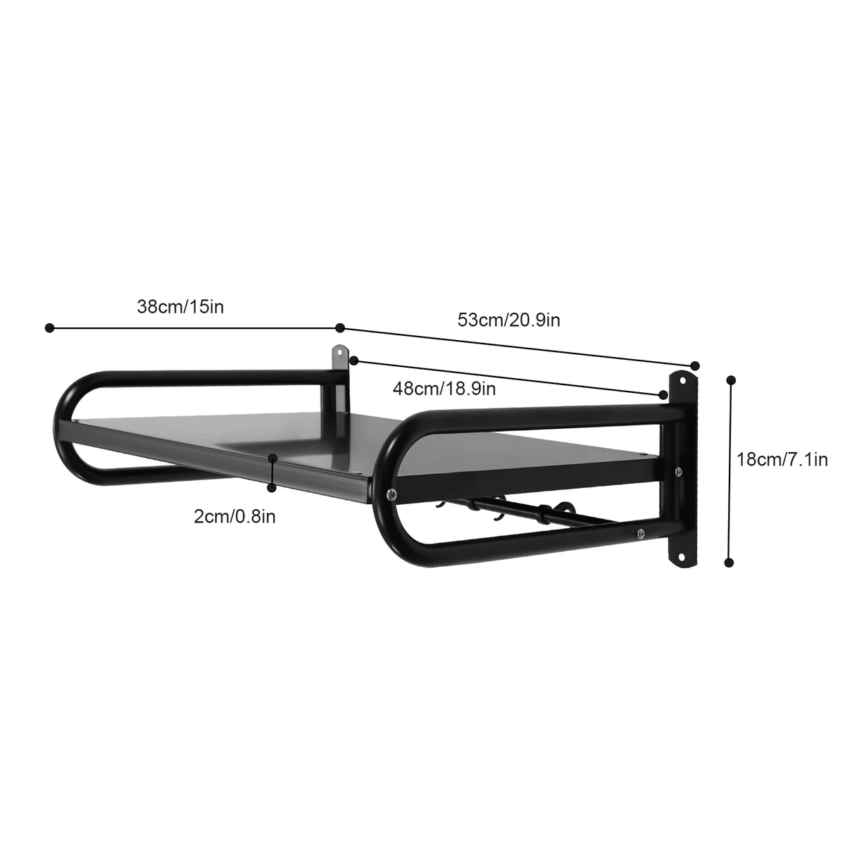 Carbon Steel Wall Shelf Heavy Duty Wall Mount Microwave Oven Shelf