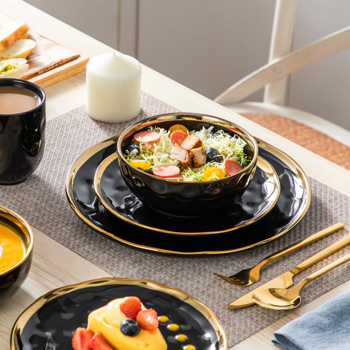 MALACASA Porcelain Dinnerware Set Everyday Dining Collection