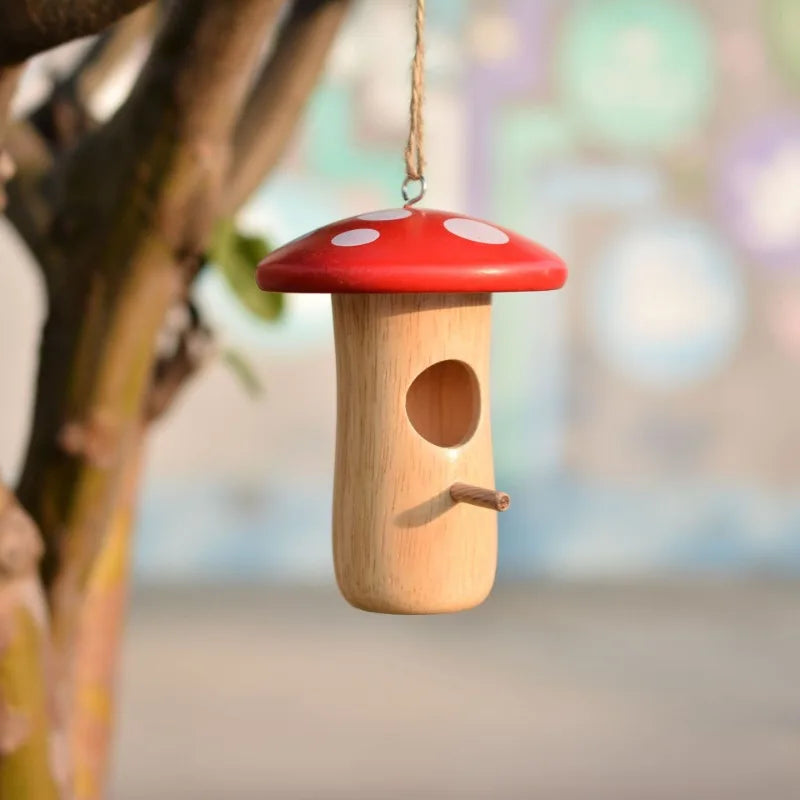 Natural Wooden Outdoor Hummingbird Nest Hanging For Garden Birds