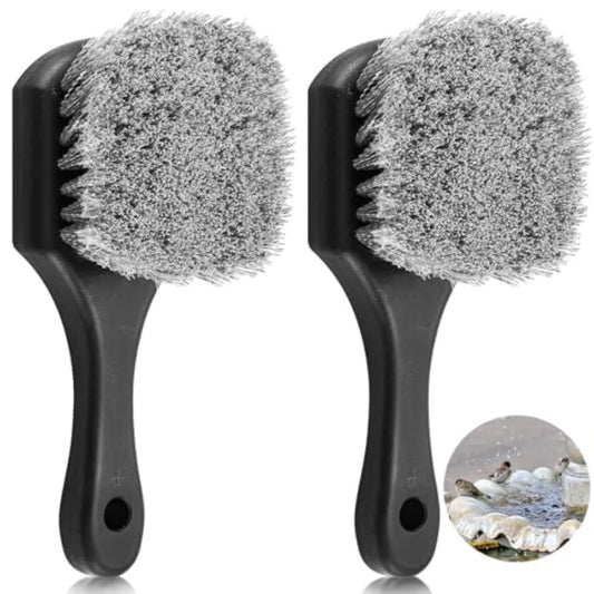 Durable Bird Bath Cleaning Brush With Stiff Bristled Plastic Handle