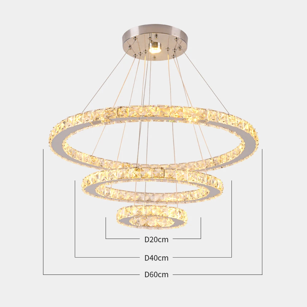 GreeLustr Luxury Crystal Pendant Light Dimmable LED Chandelier