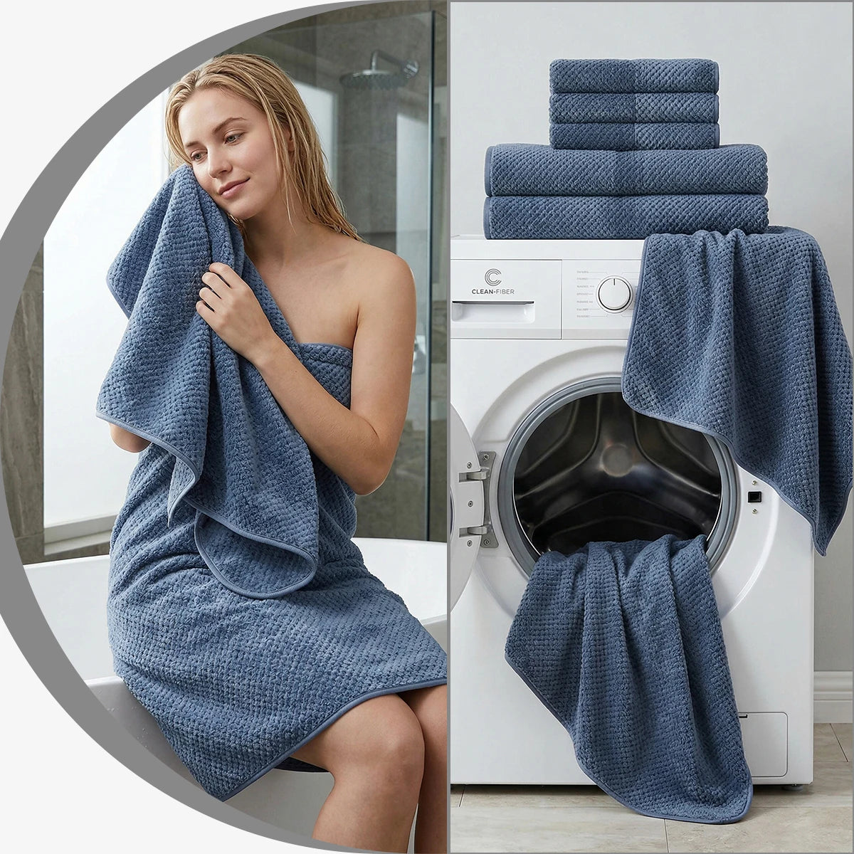 Premium Bath Hand Face Towel Set Soft Absorbent Machine Washable
