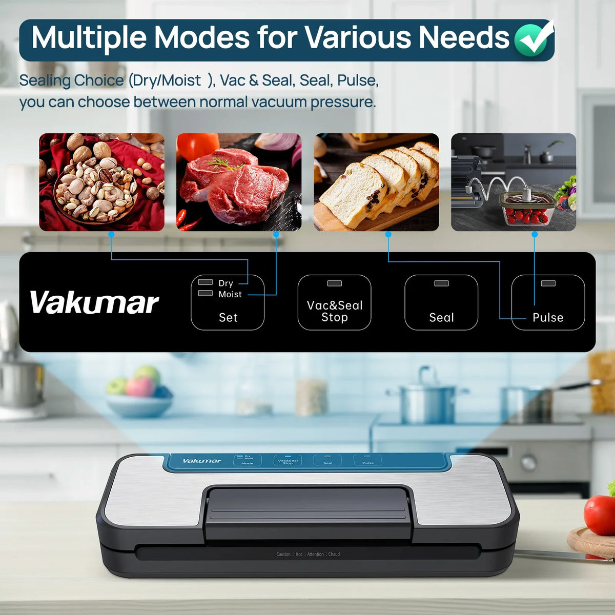Vakumar Automatic Vacuum Sealer Machine For Sous Vide Cooking