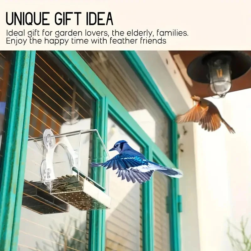 Window Mounted Bird Feeder With Suction Cups For Wild Birds