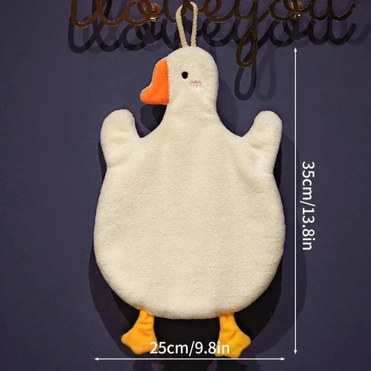 Absorbent Cartoon Duck Goose Hanging Hand Towels For Kitchen
