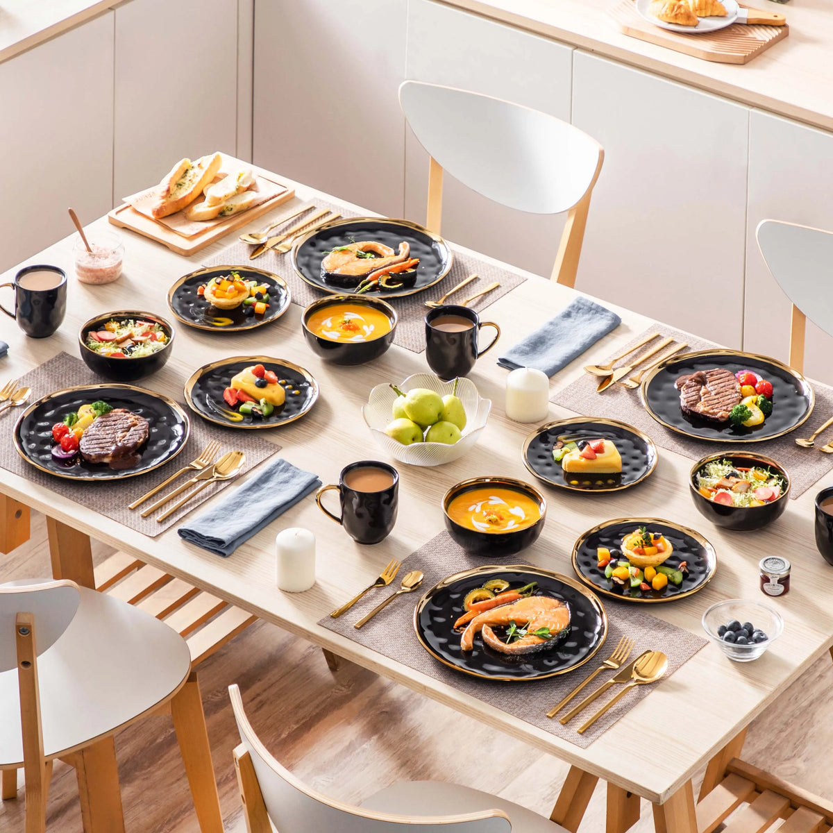 MALACASA Porcelain Dinnerware Set Everyday Dining Collection