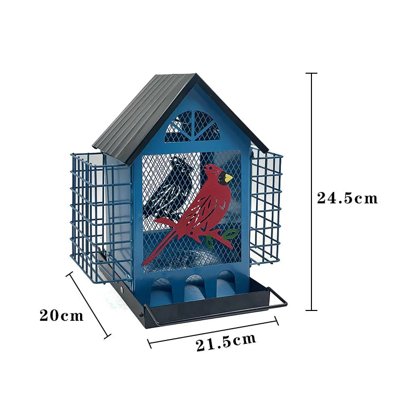 Squirrel Proof Multi Layer Hanging Bird Feeder With Double Suet Cage