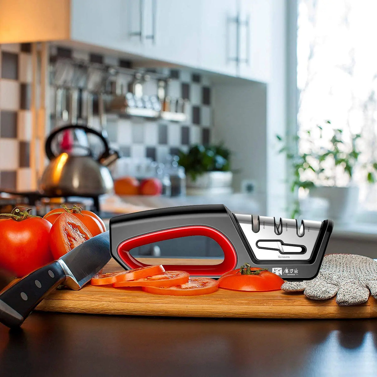 GRINDER Four In One Kitchen Sharpener For Knives And Scissors