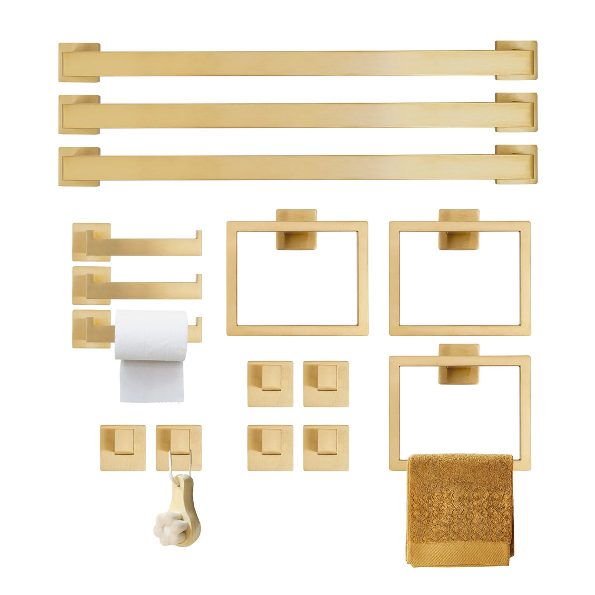 Stainless Steel Bathroom Hardware Set Wall Mounted Towel Kit