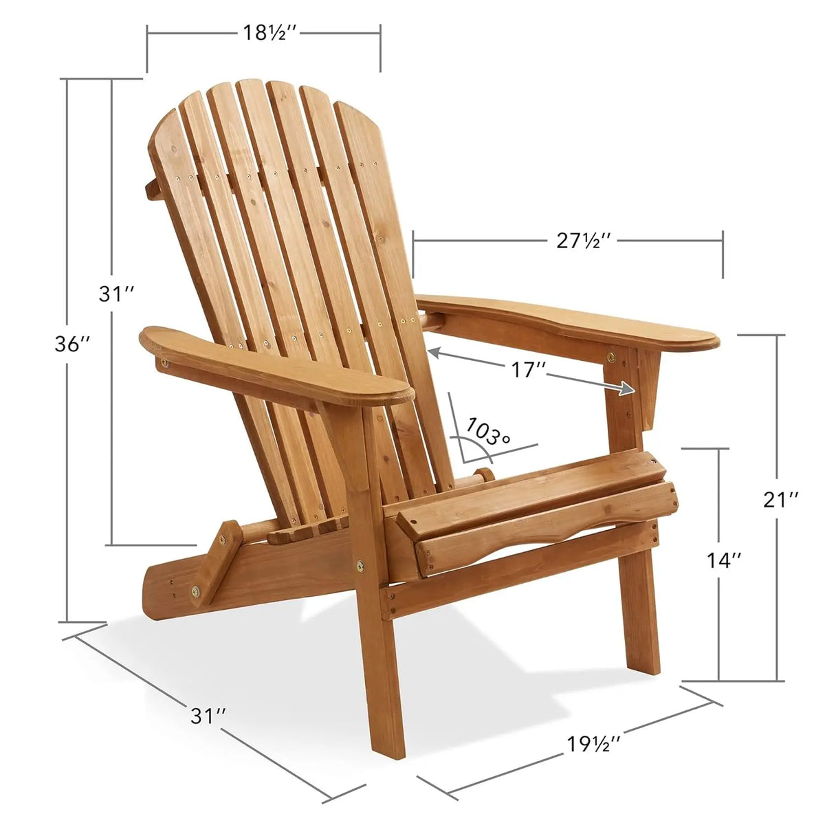 Cedar Wood Folding Adirondack Chair Set Of 2 For Patio And Garden