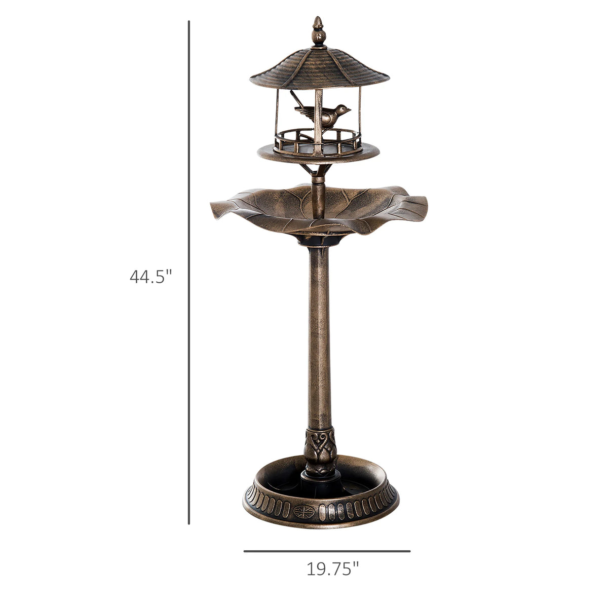 Outsunny 3 In 1 Outdoor Pedestal Bird Bath Garden Planter