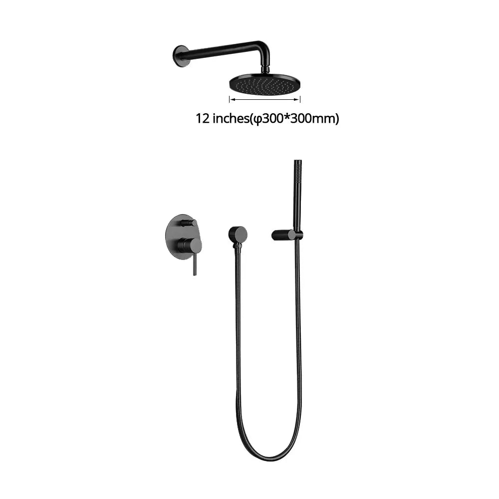 Bagnolux Wall Mounted Shower System With Rainfall Bathroom Faucet