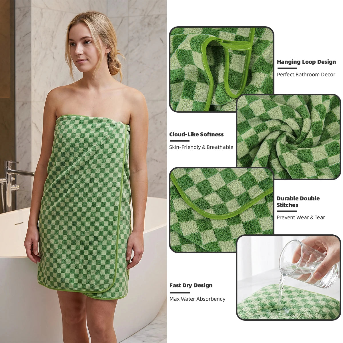 Premium Coral Fleece Towel Set Ultra Soft Absorbent Bath Linens