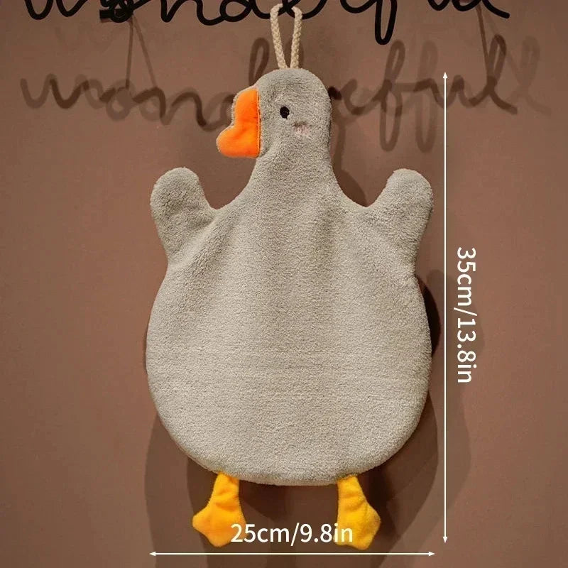 Absorbent Cartoon Duck Goose Hanging Hand Towels For Kitchen