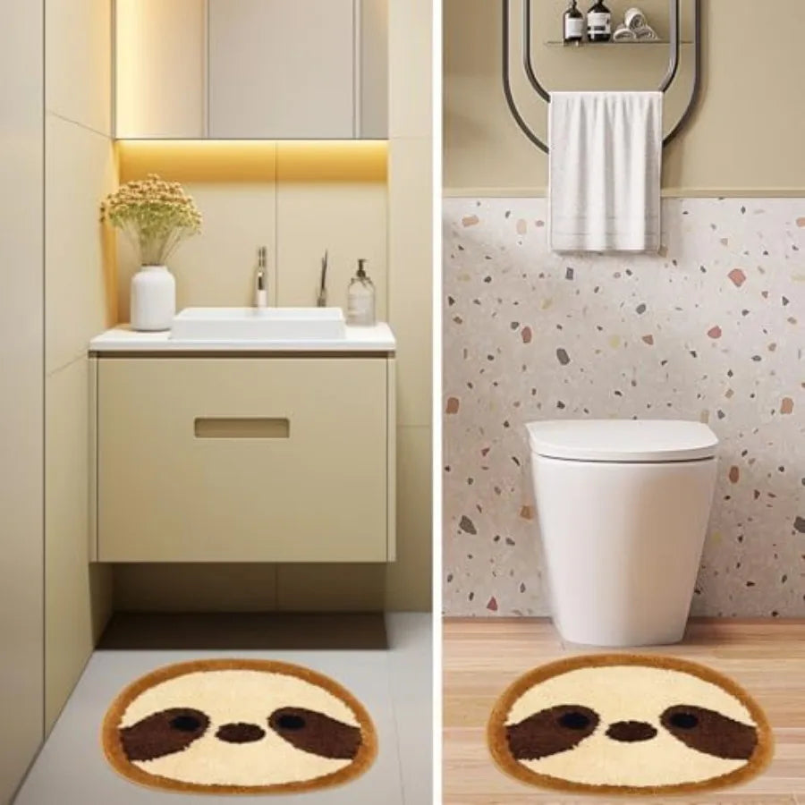 Cute Sloth Bath Mat Soft Non Slip Absorbent Bathroom Rug