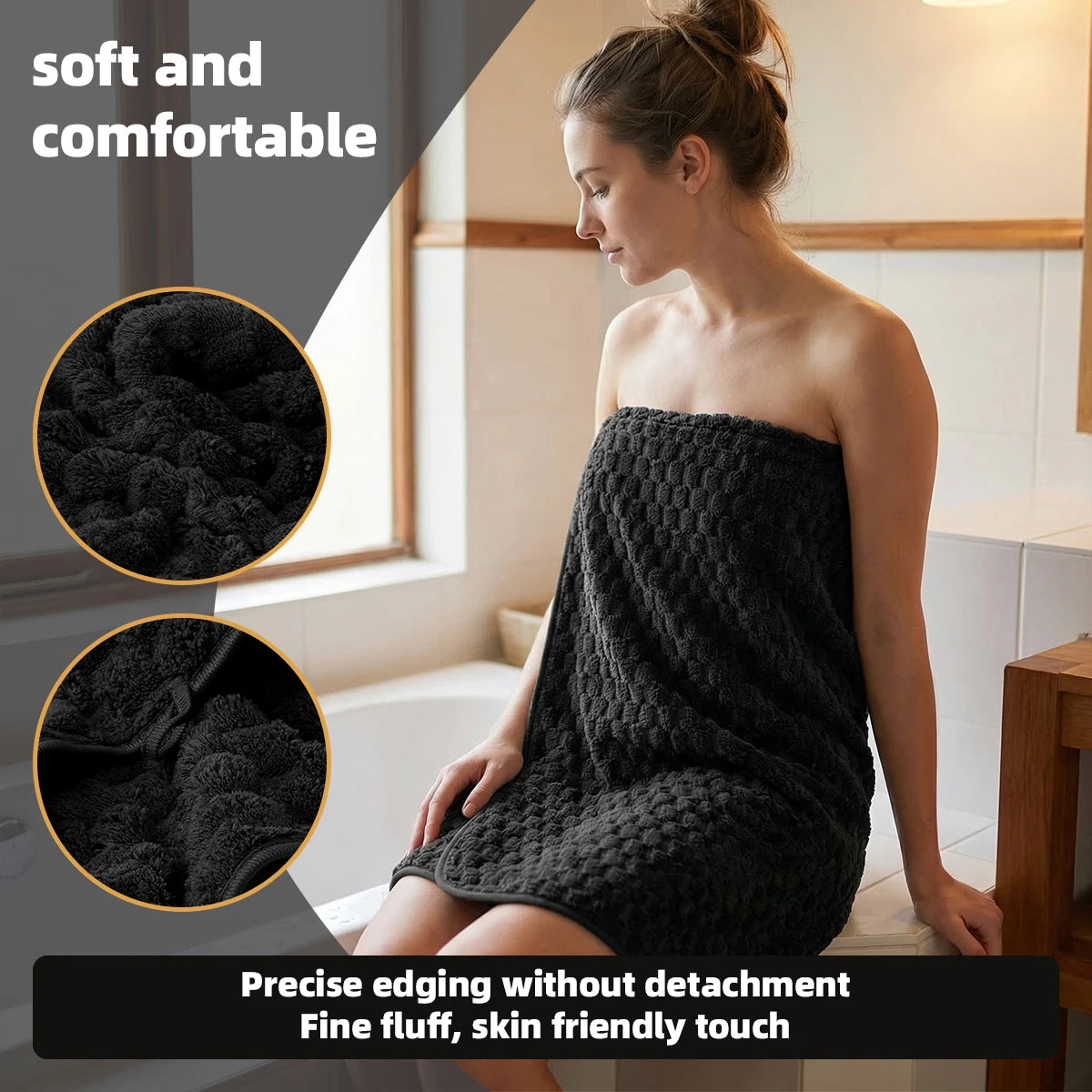 Luxury 6 Piece Velvet Bath Towel Set Soft Stain Resistant