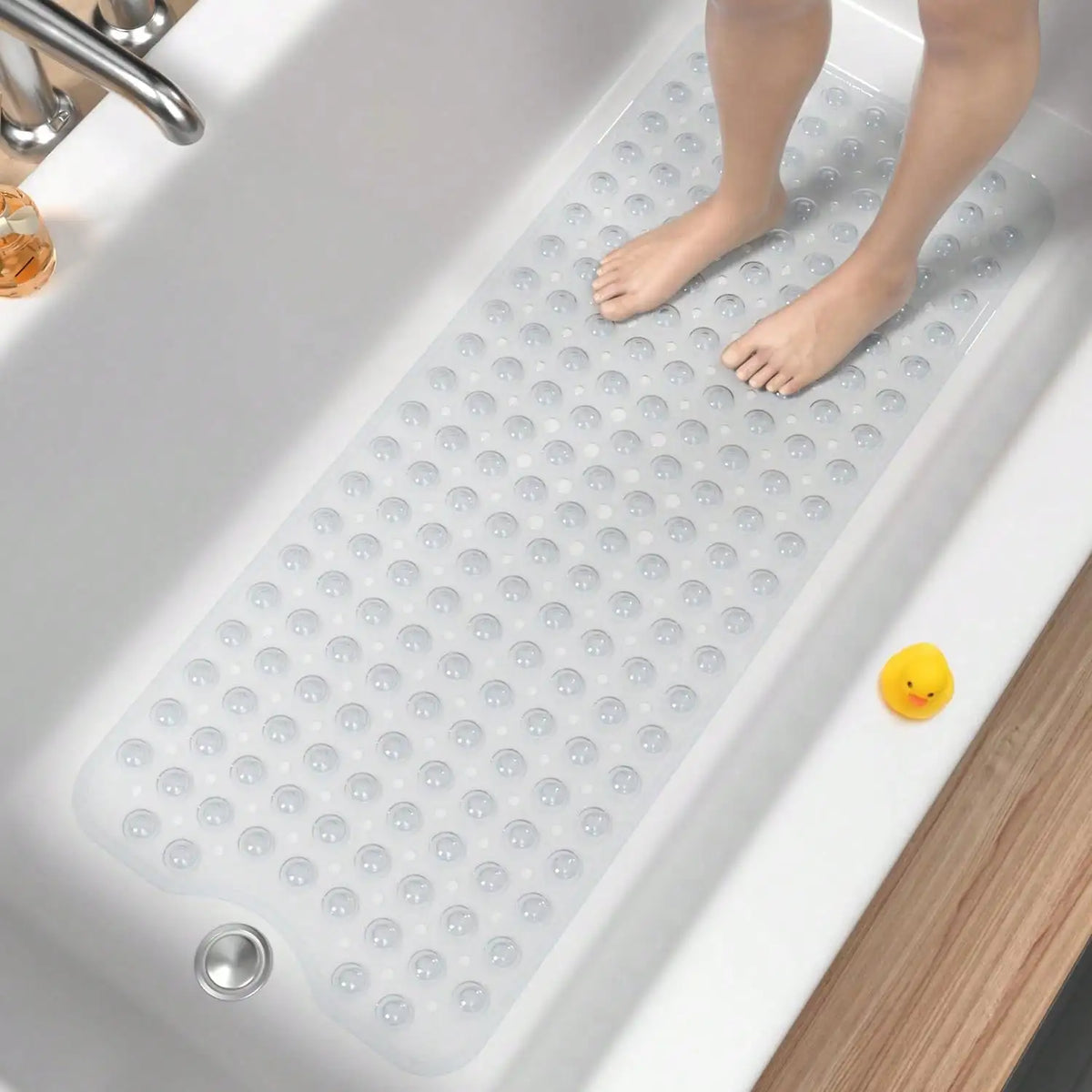 Non Slip Bath Mat With Strong Suction Cups Drain Holes