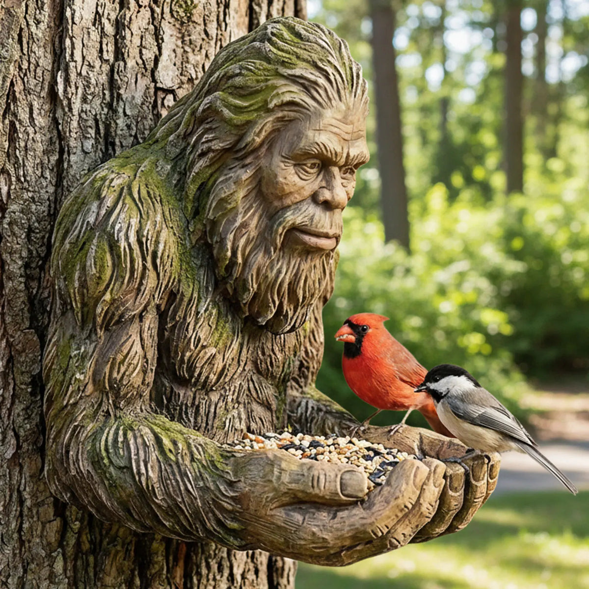 Big Foot Sasquatch Bird Feeder Waterproof Hidden Keyhole Hanger