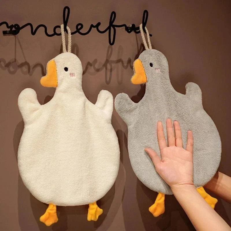 Absorbent Cartoon Duck Goose Hanging Hand Towels For Kitchen