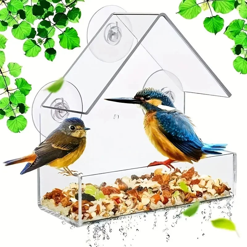 Window Mounted Bird Feeder With Suction Cups For Wild Birds