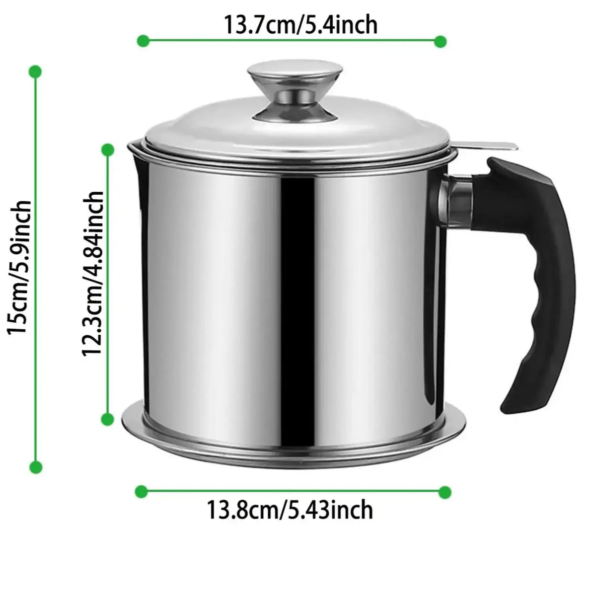 JXJX Stainless Steel Kitchen Oil Pot With Strainer Tray