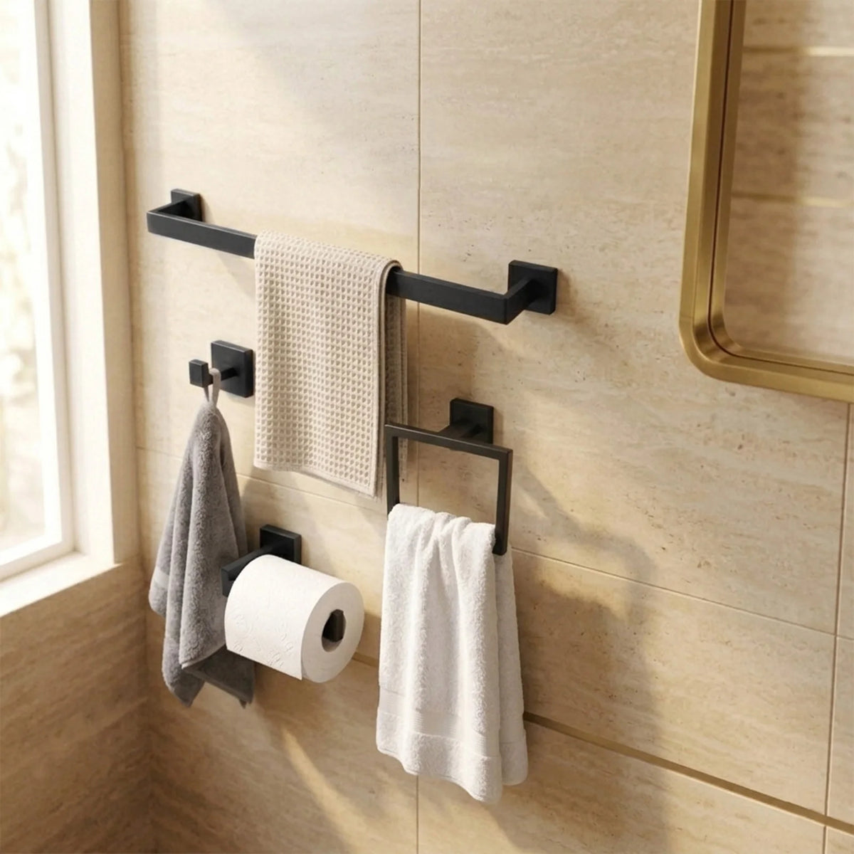Stainless Steel Bathroom Hardware Set Wall Mounted Towel Kit