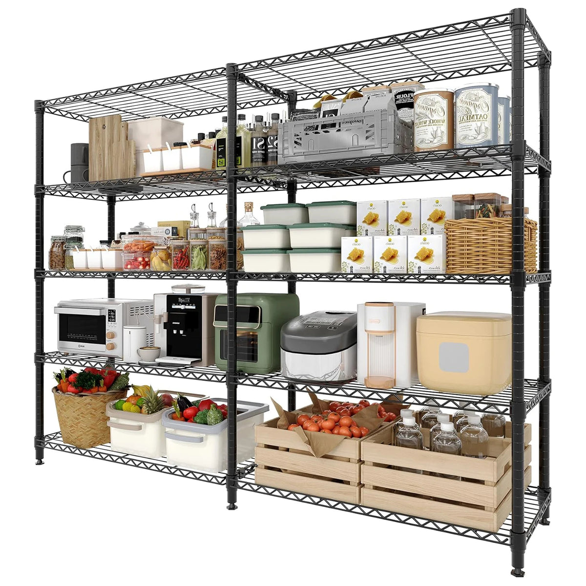 TWISTER.CK Heavy Duty Five Tier Metal Storage Shelving Unit