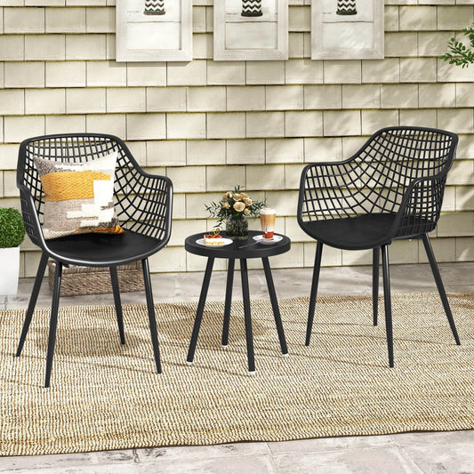 Homasis Three Piece Patio Bistro Set With Table And Chairs