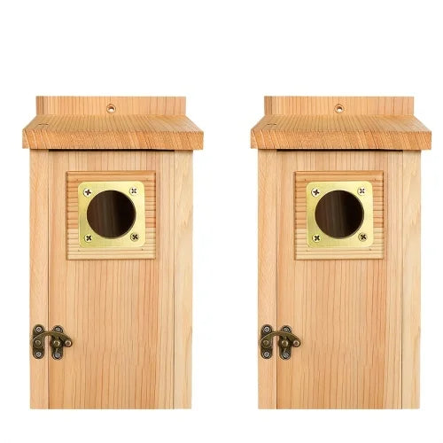 Pine Bird Houses With Copper Guard For Small Birds