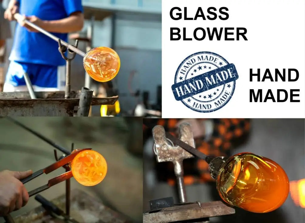 Hand Blown Glass Hummingbird Feeder With Ant Moat And Cleaning Brush