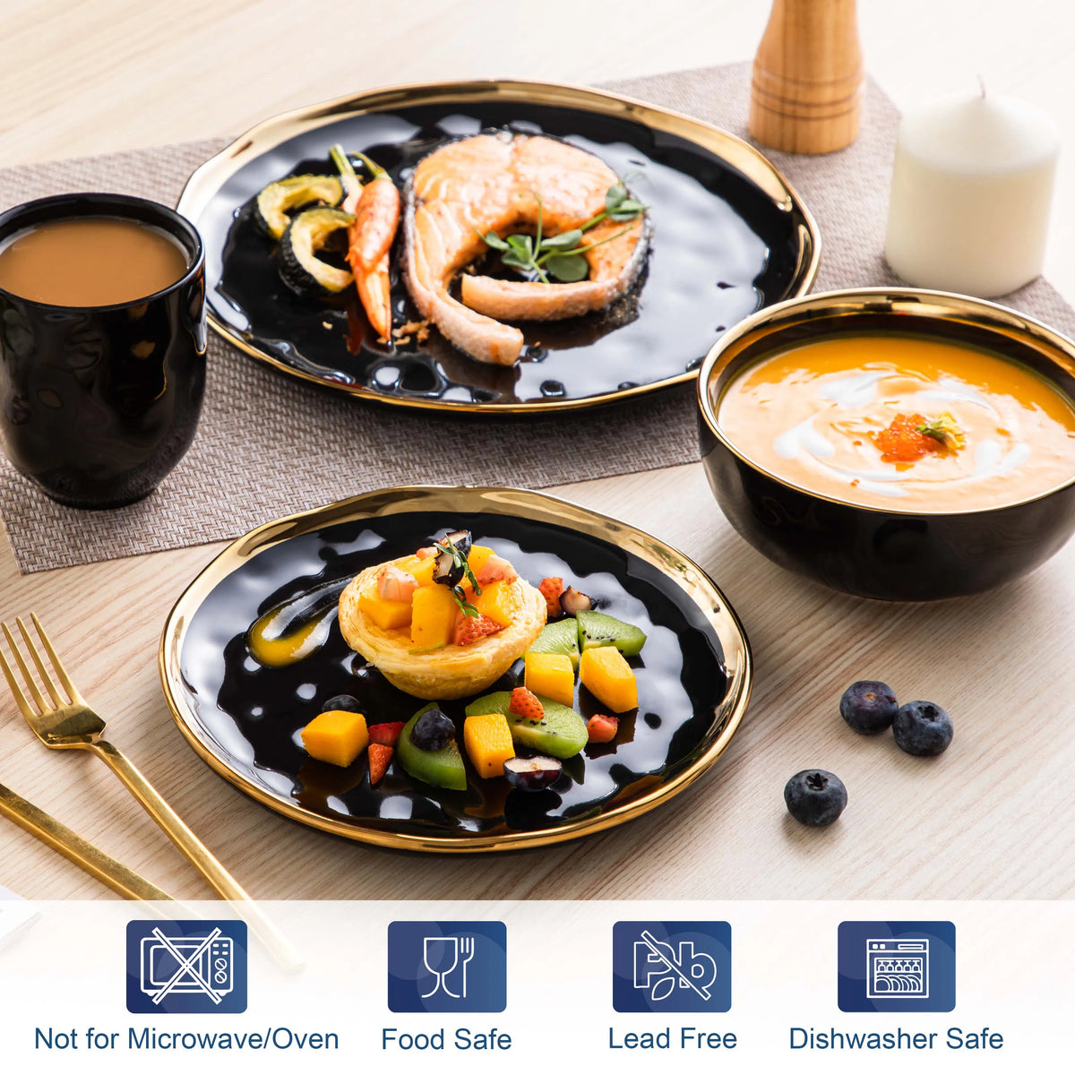 MALACASA Porcelain Dinnerware Set Everyday Dining Collection