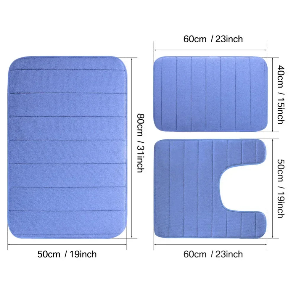 Memory Foam Bath Mat Non Slip Ultra Absorbent Cotton Rug Machine Washable